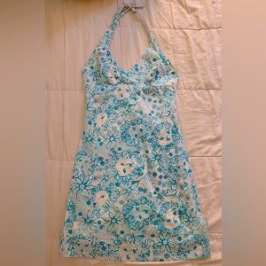 Lilly Pulitzer Blue Knee Length Lion Halter Dress Size 6